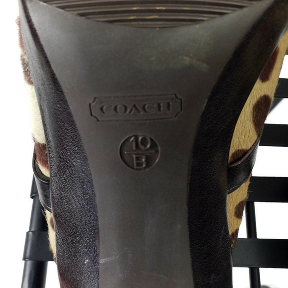 Coach Karsen Animal Print & Leather Platform Mule Clog Shoes Womens Size 10B - Picture 13 of 13